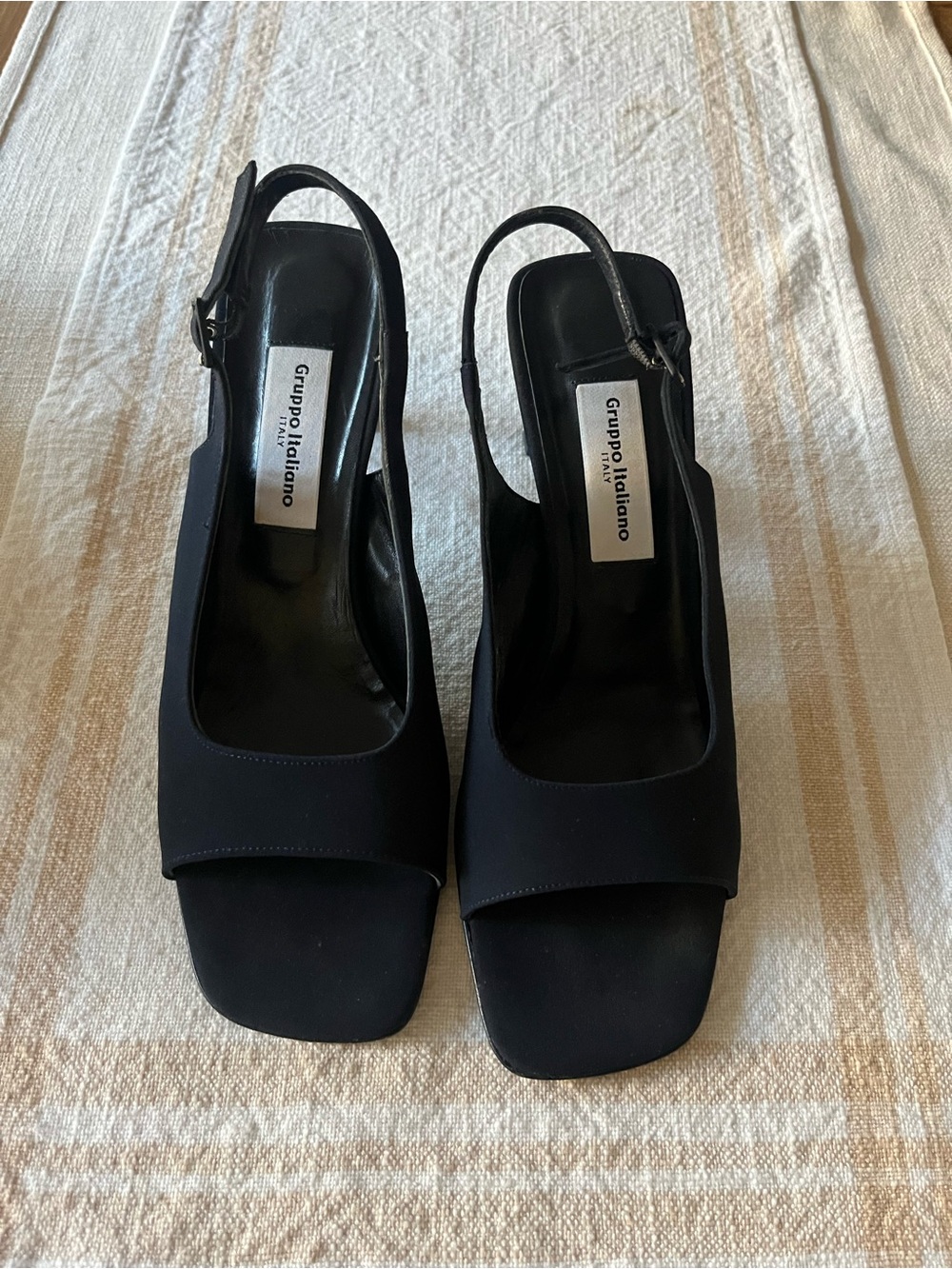 Navy Blue Made in Italy Slingback Women's Sandals